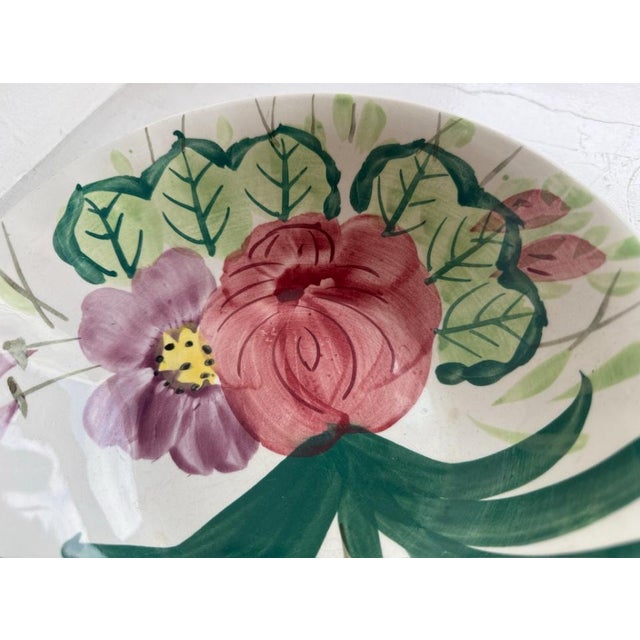 Antique Italian Hand Painted Serving Bowl, Nove/Bassano Faience Floral, Early 20th Century Italy For Sale - Image 4 of 8