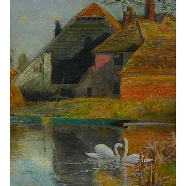 English "Near Hurley on Thames" Original Watercolor Painting For Sale - Image 3 of 4