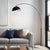 Mid-Century Modern 1960s Luna Bella 92" Floor Lamp in Matte Black/Silver Mid Century Modern, White Marble Base, Dimmable For Sale - Image 3 of 5