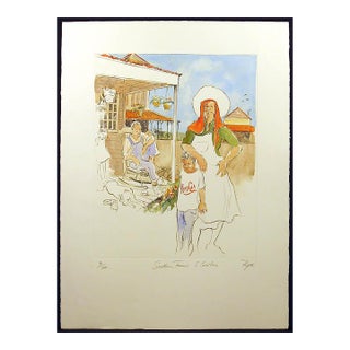 William Papas "Southern Farmers, South Carolina" Original Fine Art Etching For Sale