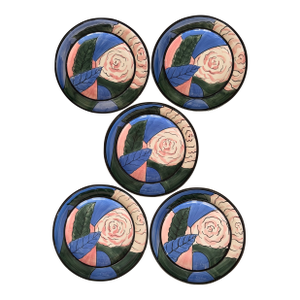 Made in Italy Vintage Memphis Style Dinner & Salad Plate Sets - 10 Pieces