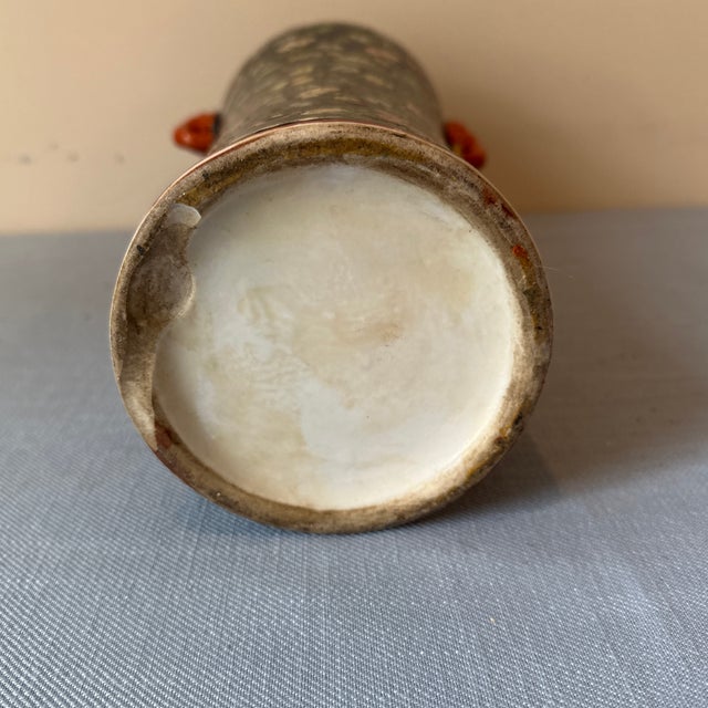 Ceramic Vintage Asian Style Famille Noir Vase For Sale - Image 7 of 8