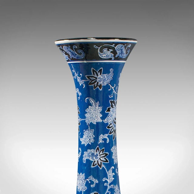 Vintage 1980s French Ceramic Flower Baluster Decorative Lily Vases - a Pair For Sale - Image 10 of 13