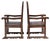 Pair of Antique English or German or Dutch Carved Oak Wainscot Chairs - 26" X 23" X 43". These chairs are of a style...