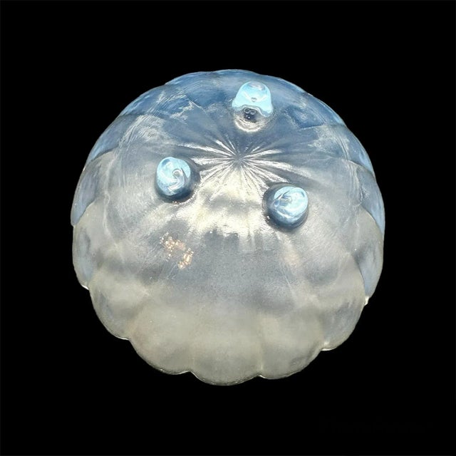 White Vintage Opalescent Scalloped Footed Bowls- Set of 4 For Sale - Image 8 of 10