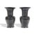An impressive pair of large-scale Chinese black glazed porcelain vases dating to the late 20th century. Each vase features...