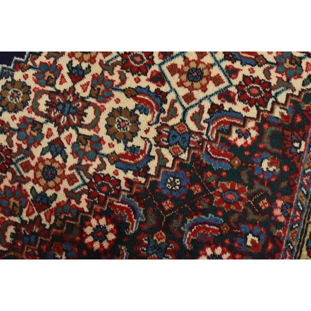 Tabriz Rug 9’10” X 12’9” Blue Wool Vintage Traditional Hand-Knotted Carpet For Sale - Image 4 of 15