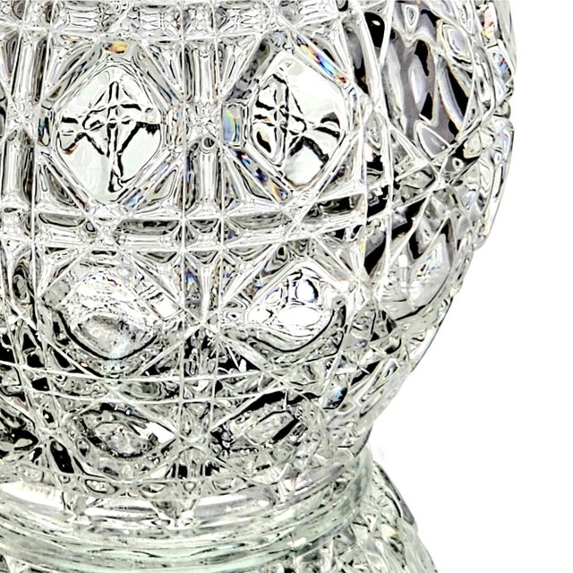 Cane Molded Clear Glass Crystal Decanter Poland For Sale - Image 9 of 10