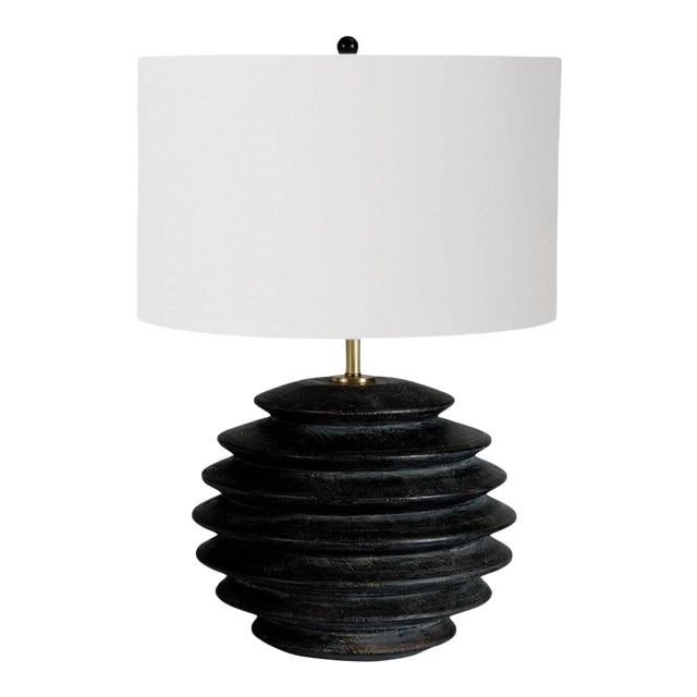 Regina Andrew Accordion Table Lamp Round in Ebony For Sale