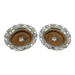 Circa 1835 Pair of English Old Sheffield Plate Wine Coasters