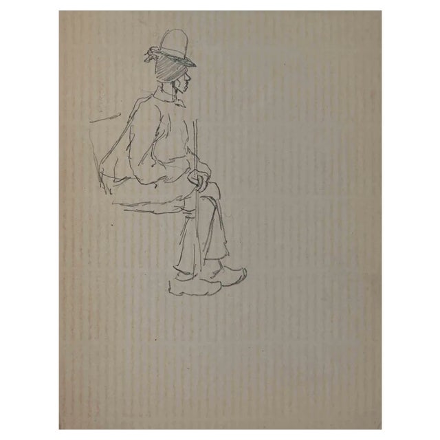 Pierre Georges Jeanniot, Figure, Original Drawing, Early 20th-Century For Sale