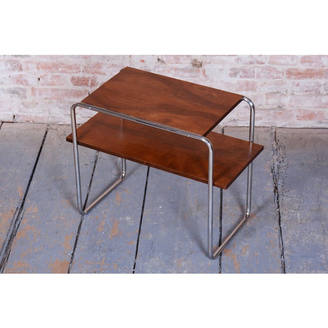 Bauhaus Bauhaus Side Table in Walnut, 1930s For Sale - Image 3 of 9