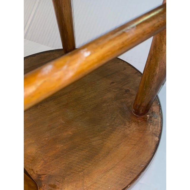 Vintage "Modern Design Stool,rustic , Minimalist Artisan-Crafted Wooden Stool. A Simple Wooden Stool With Tapered Legs and a Round Seat. For Sale - Image 12 of 12