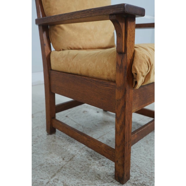 Brown Gustav Stickley Mission Oak Armchair For Sale - Image 8 of 18