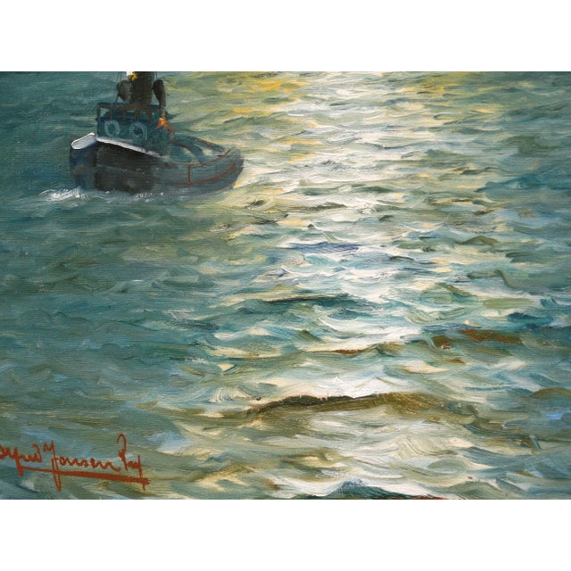 Nautical Oil Painting Alfred S Jensen (1859-1935) For Sale - Image 10 of 11