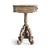 Rustic Oak French Country Pedestal Side Table For Sale - Image 4 of 9