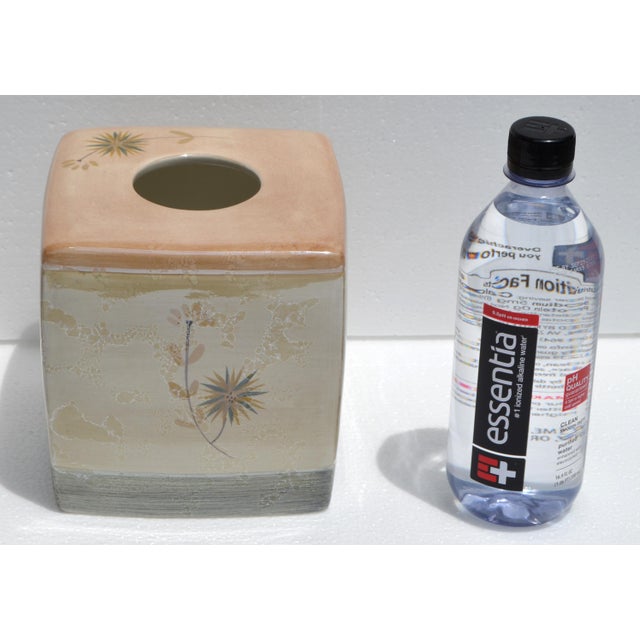 Late 20th Century Luxury Ceramic Decorative Floral Tissue Box Cover For Sale - Image 11 of 13