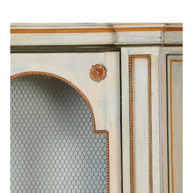 English Midcentury Painted Two-Door Cabinet- Lighted For Sale - Image 3 of 9