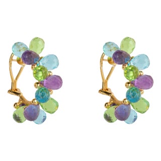 Harper Hoops, Light Green, Pierced For Sale