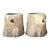 Handcrafted Faux Bois Cement Planters - A Pair For Sale