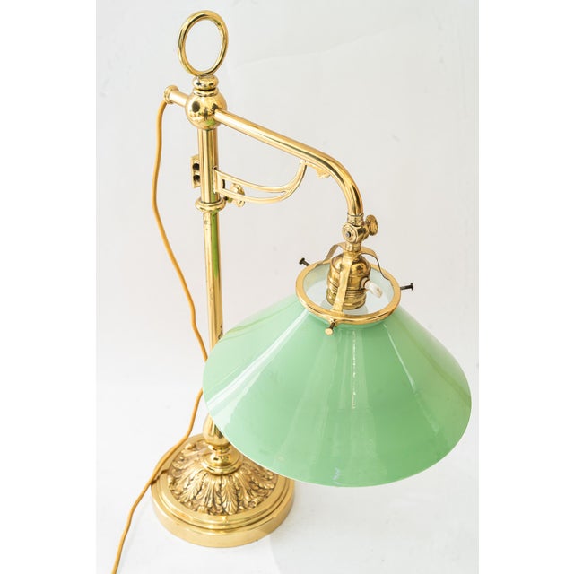 Art Deco Height-Adjustable Swivel Table Lamp with Opal Glass Shade, 1920 For Sale - Image 10 of 18