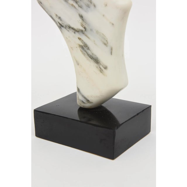 Vintage Carrara Marble and Black Resin Abstract Sculpture, 1980's For Sale In Miami - Image 6 of 11