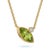 Contemporary Minimalist Marquise Peridot Necklace in 18k Gold Plated Sterling Silver | Dainty Handmade Necklace For Sale - Image 3 of 3