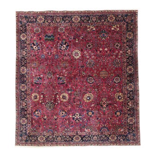 Vintage Indian Agra Rug, 13'01 X 14'07 For Sale