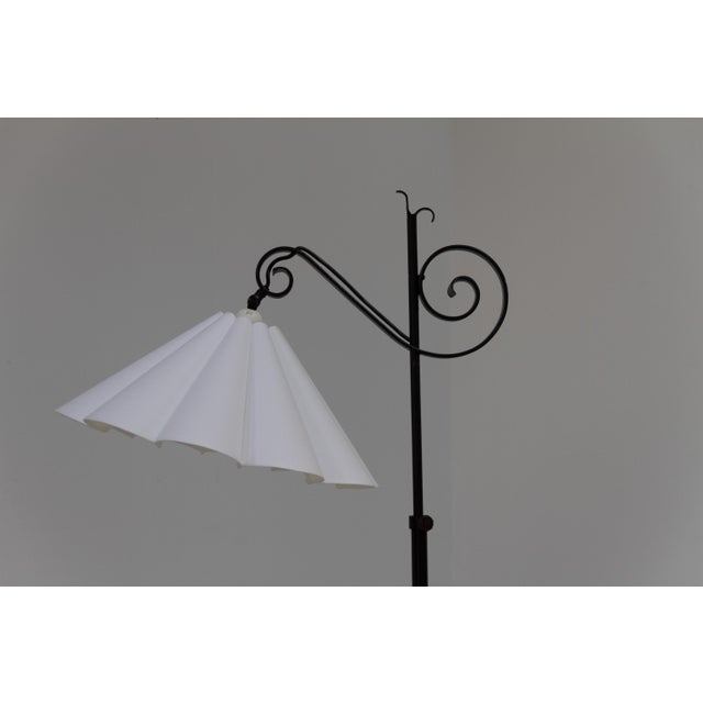Art Deco Danish Tripod Floor Lamp in Wrought Iron, 1940s For Sale - Image 6 of 18