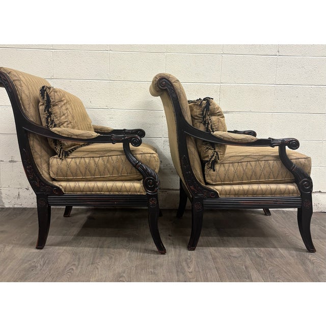 Vintage c.r. Laine French Louis XVI Style Designer Accent Chairs - Pair For Sale - Image 9 of 17