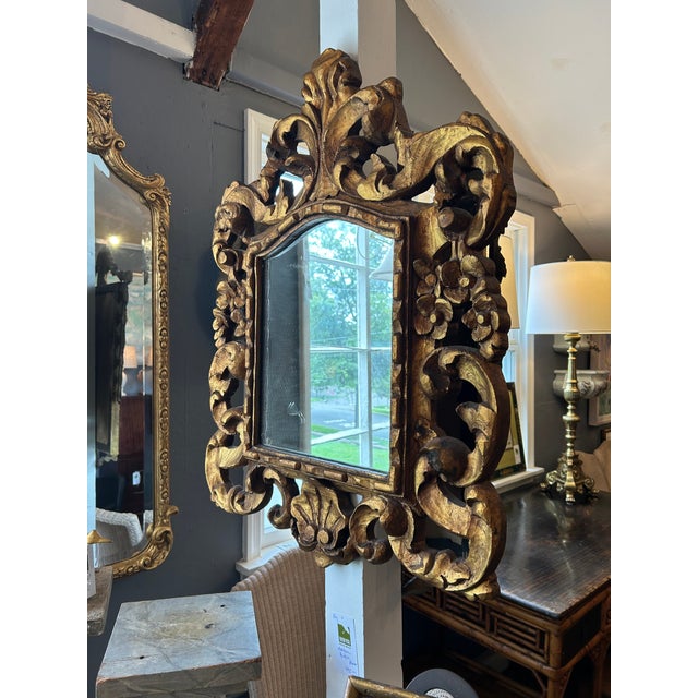 Italian Antique Giltwood Mirror For Sale - Image 4 of 10