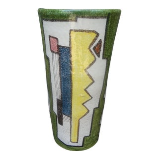 Italian Modernist Glazed Ceramic Umbrella Stand For Sale