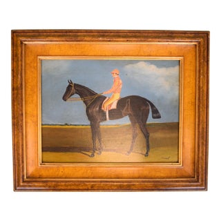 Salmon Pink Silks Jockey Astride Racehorse For Sale