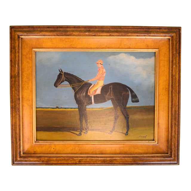 Salmon Pink Silks Jockey Astride Racehorse For Sale