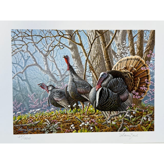 Realism Larry Zach 1995 Arkansas Turkey Stamp, Print and Coa ~ HTF For Sale - Image 3 of 8
