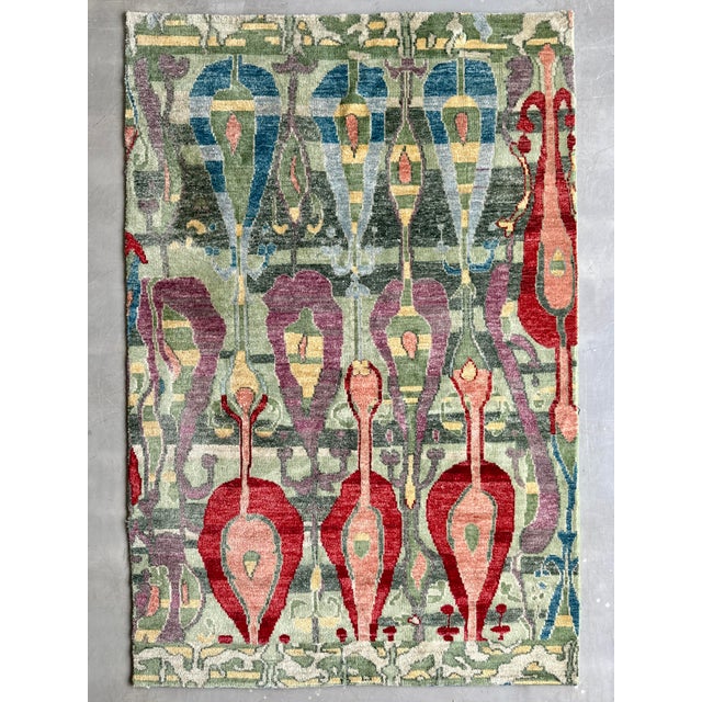 Vintage Art Deco Style Handwoven Wool Rug, Armenia, 1960s For Sale - Image 14 of 14