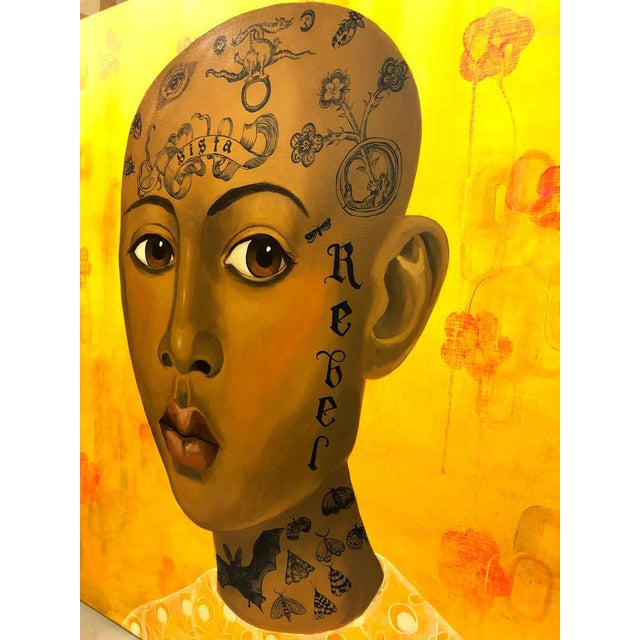Sistah Acrylic on wood panel 36 × 36 inches 91 × 91 cm Anne Siems’ Sistah is a bold and luminous portrait celebrating...