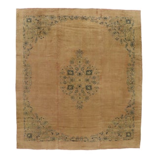 Antique Turkish Oushak Rug - 12'04 X 13'10 For Sale