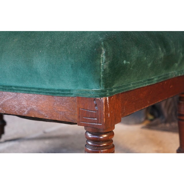 Antique Victorian Eastlake Walnut Ball & Stick Settee Loveseat Corner Chair 34" For Sale - Image 10 of 18