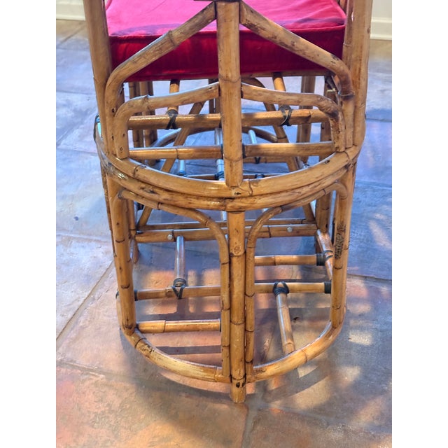 Mid-Century Rattan Chippendale Style Telephone Bench For Sale - Image 12 of 17