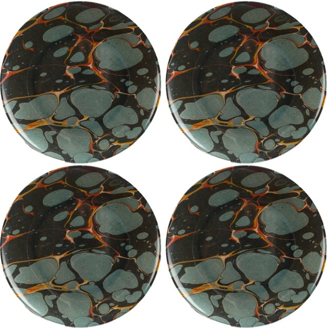 Siren Song Woolf Melamine Dinner Plates- Set of 4 For Sale - Image 4 of 4
