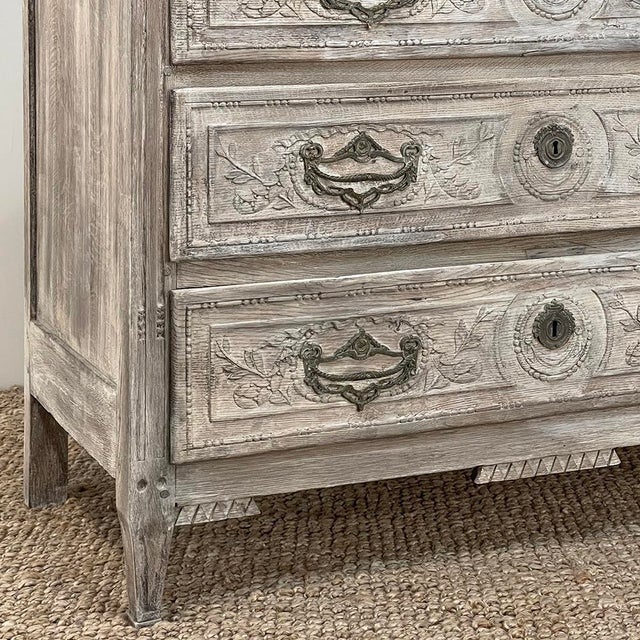 18th Century Country French Whitewashed Commode With Bronze Hardware For Sale - Image 12 of 18