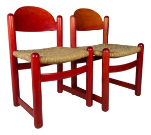 Red Padova Chairs from Hank Lowenstein, Italy, 1970s, Set of 2