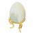 Natural Gray Agate Stone Egg on Gold Stand For Sale