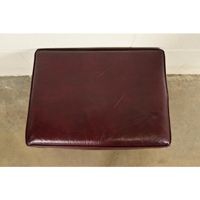 1980s Hancock & Moore Chippendale Leather Ottoman For Sale - Image 5 of 11