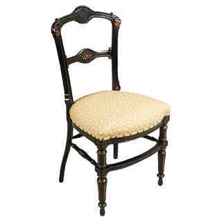 Art Nouveau Ebonized & Hand-Carved Walnut Sculptural Chair by Giacomo Cometti For Sale