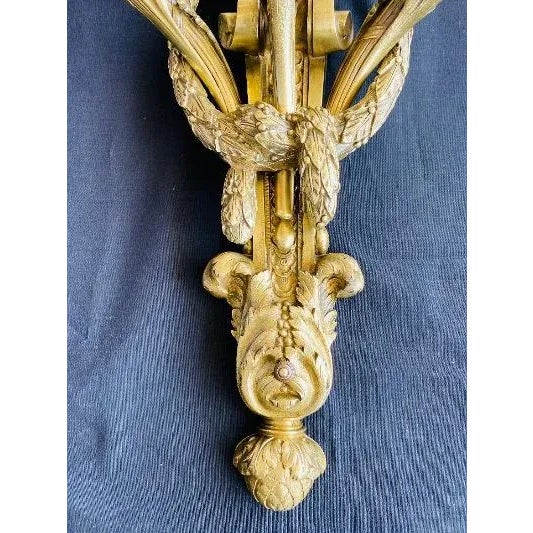 Bronze French Bronze Three Light Electrified Wall Sconce For Sale - Image 8 of 11