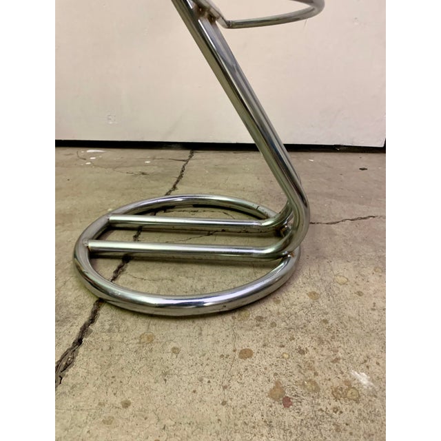 Metal 1970s Italian Mid-Century Modern Chrome Bar Stool For Sale - Image 7 of 11