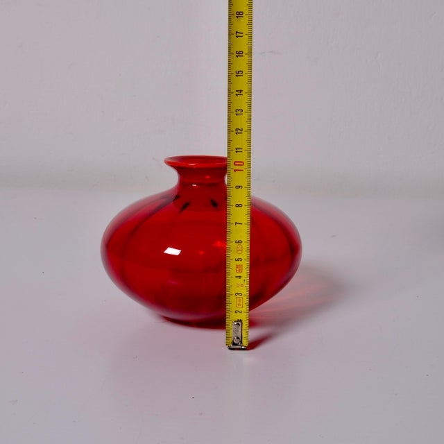 Single-Flower Vase in Red Murano Glass from Venini, Italy, 2000s For Sale - Image 6 of 16