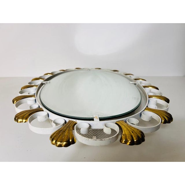 Mid-Century Metal Illuminated Mirror from Hillebrand, 1950s For Sale - Image 6 of 17